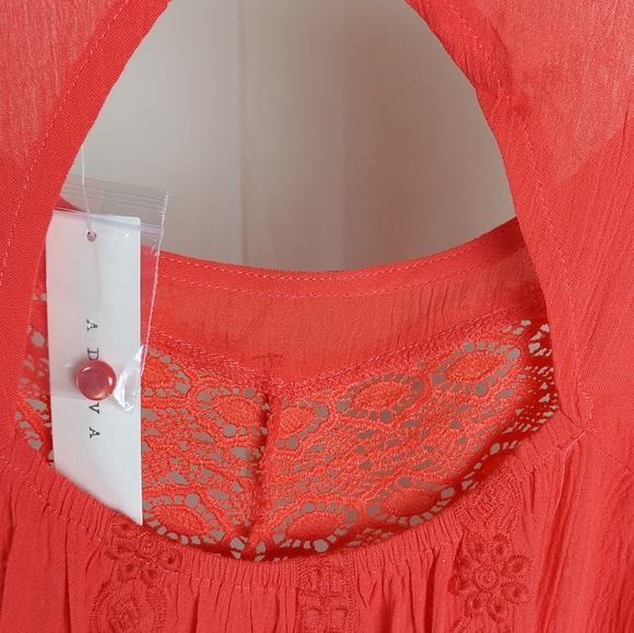 NWT Boho Tunic Embroidered Open Back Adiva Size Medium - Picture 7 of 16